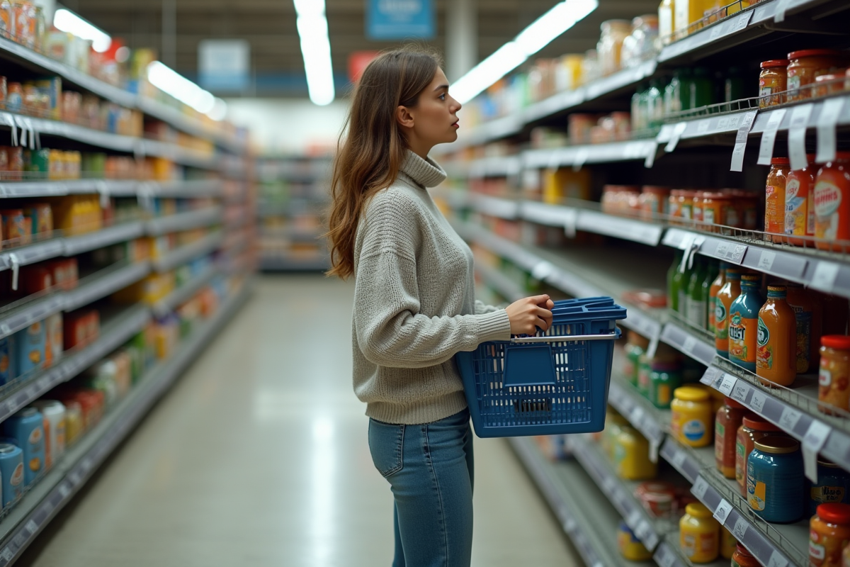 Jeune femme inquiète près d