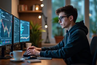 Processus de minage du Bitcoin avec ordinateurs puissants